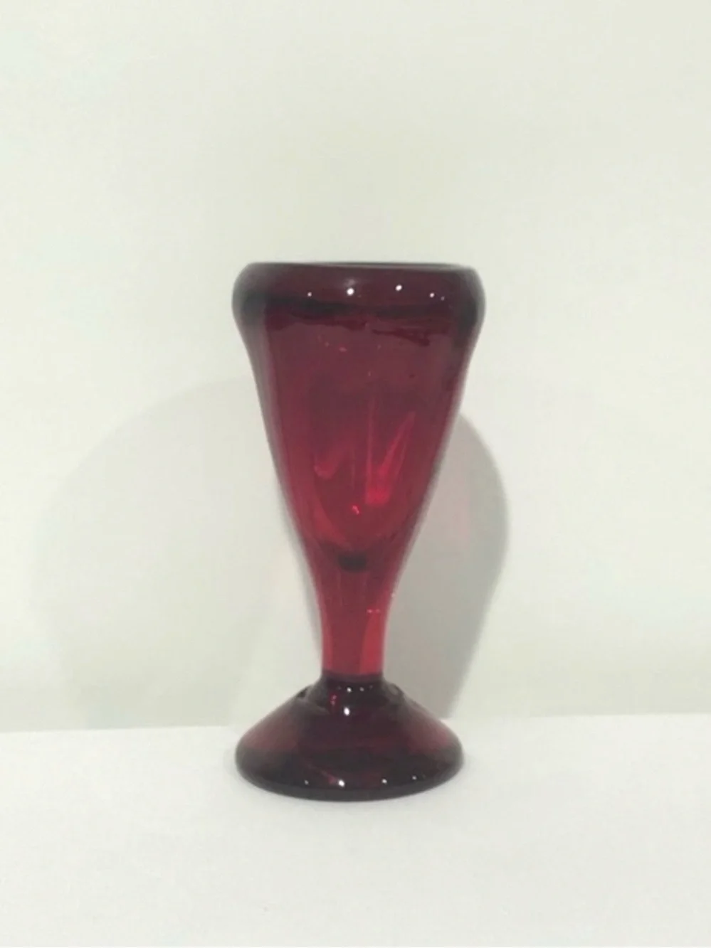 Red Glass Goblet Vase